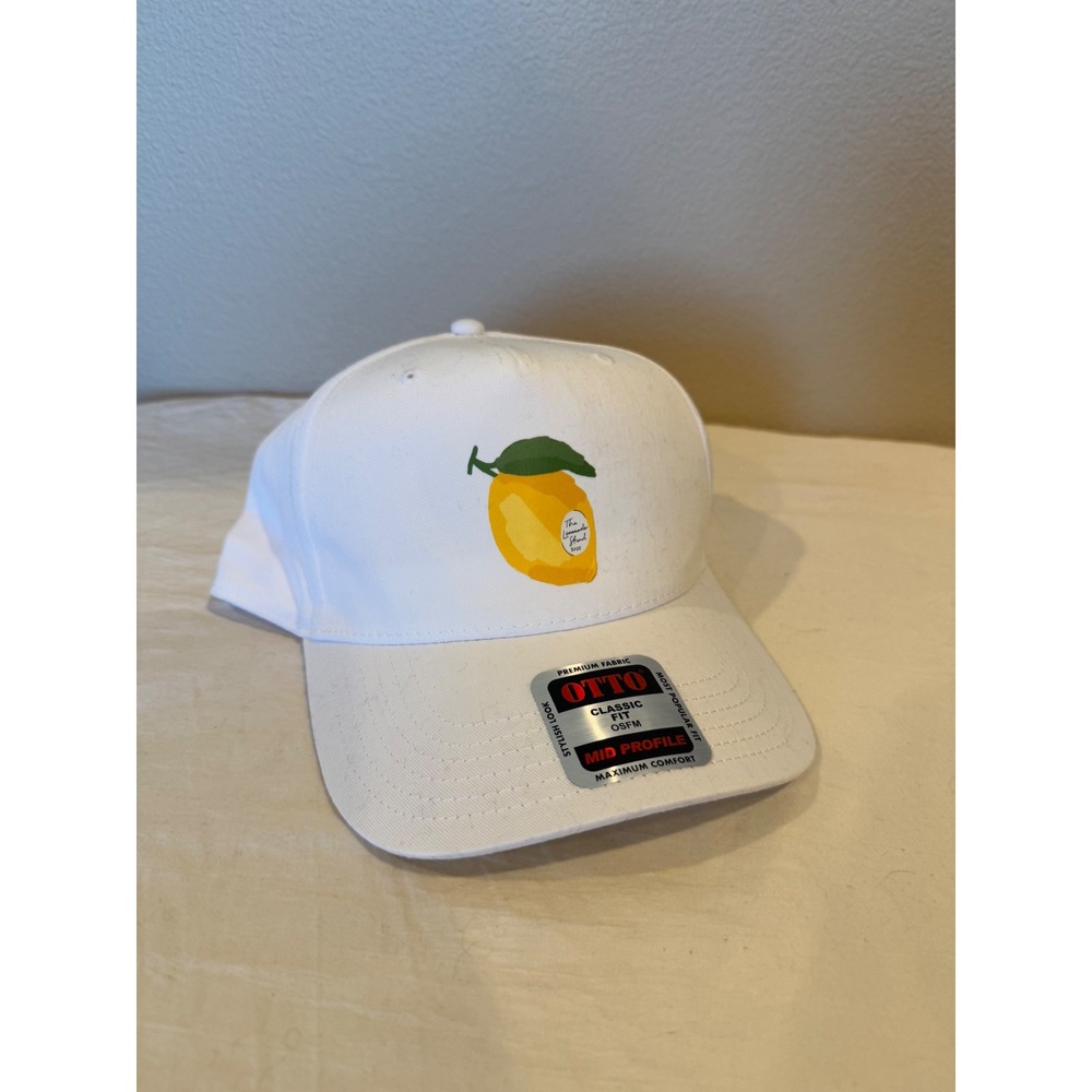 Kendra Scott Lemon Ball Cap White Otto Baseball Hat Embroidered